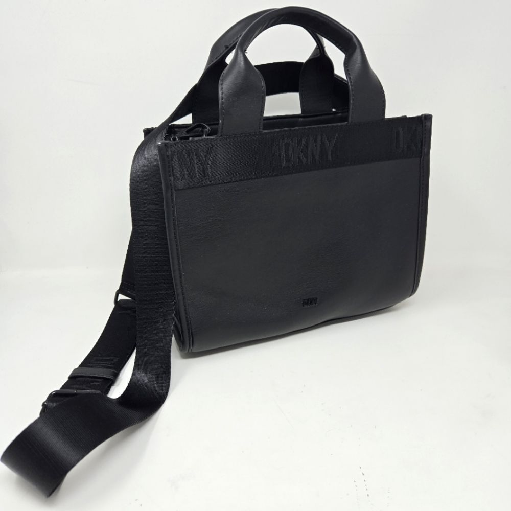 DKNY Women's Small Black Cassandra Convertible Crossbody East West Tote Handbag